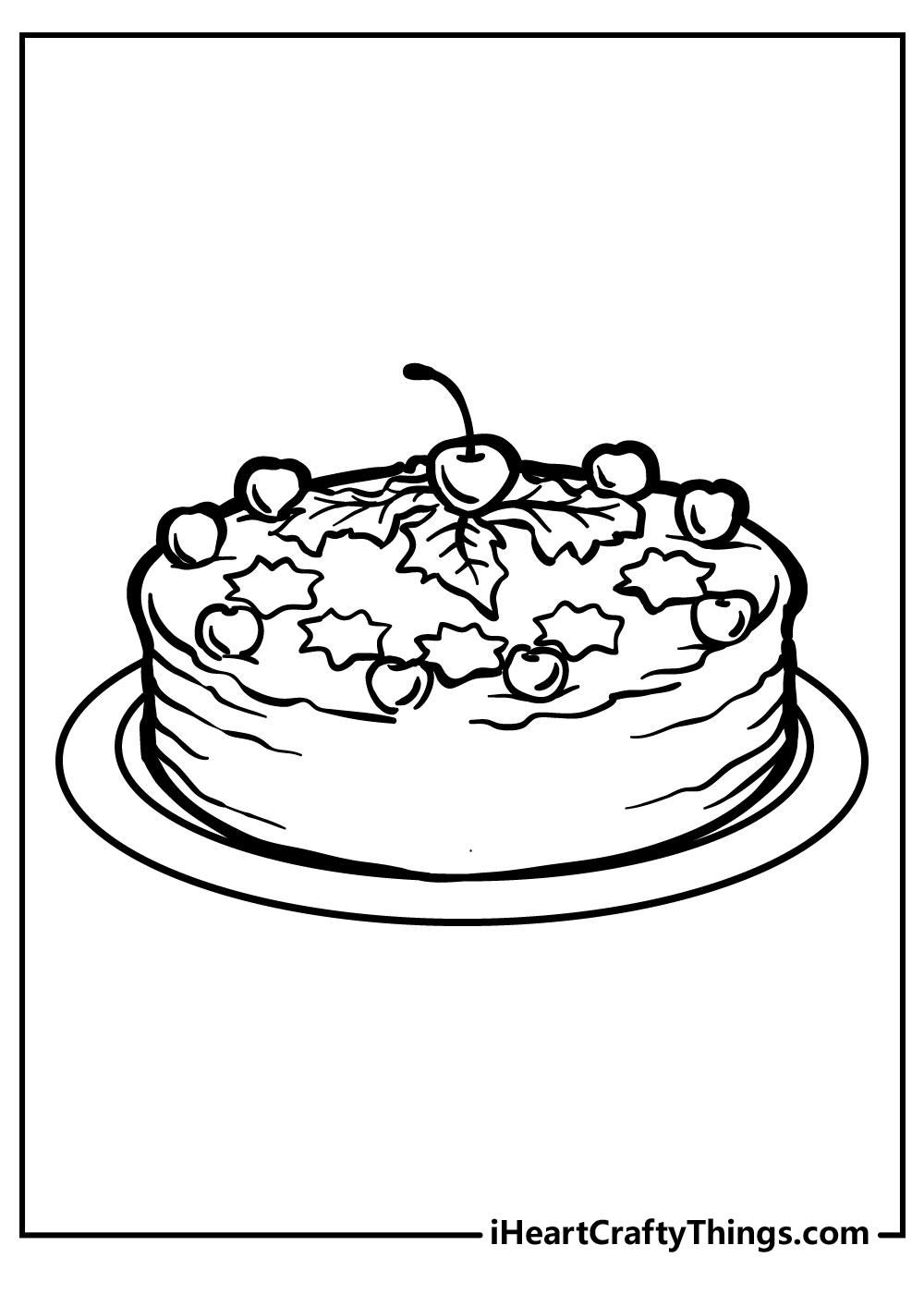 hello kitty birthday cake coloring pages 