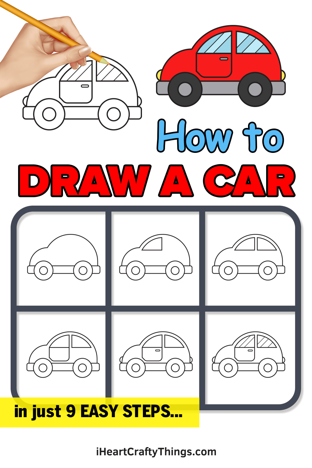 How to Draw a Car for Kids Step by Step