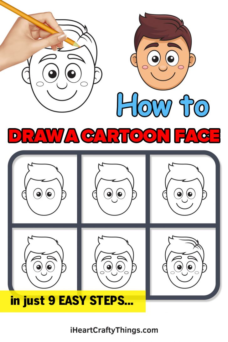 Cartoon Face Drawing — How To Draw A Cartoon Face Step By Step