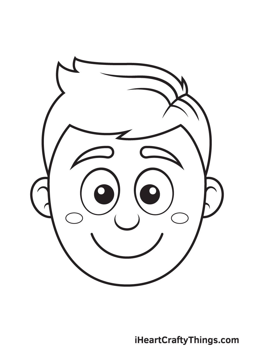 Cartoon Face Drawing – Step 9