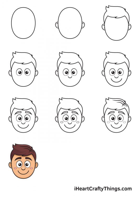 Cartoon Face Drawing — How To Draw A Cartoon Face Step By Step
