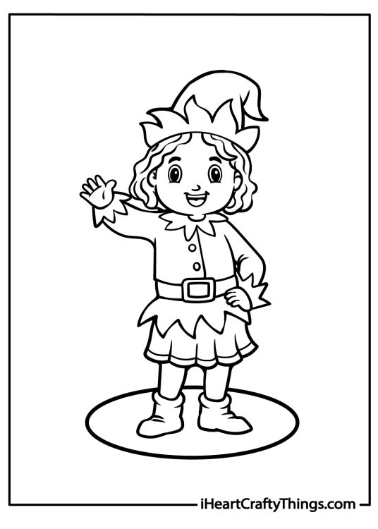 Christmas Elves Coloring Pages (100% Free Printables)