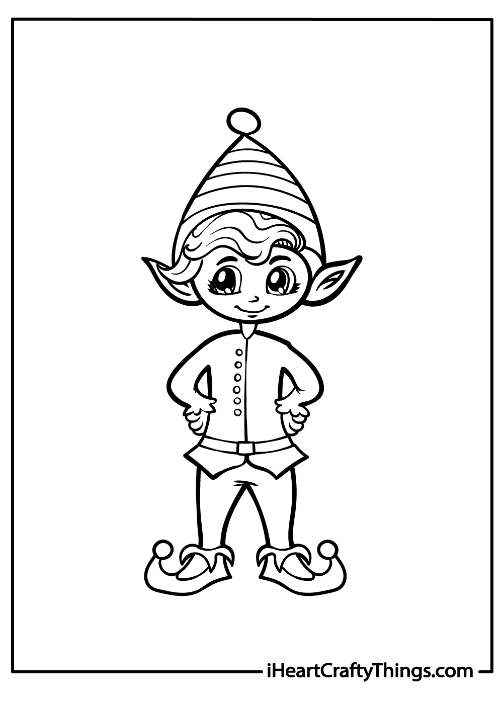 christmas elf coloring sheet free download