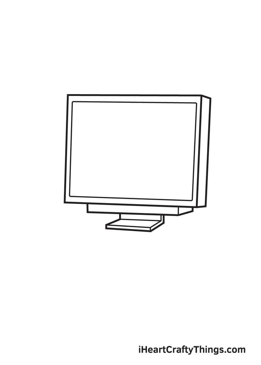 Black line computer monitor Royalty Free Vector Image