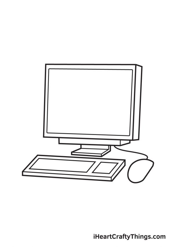 Computer Drawing - How To Draw A Computer Step By Step