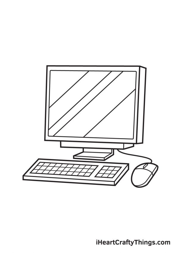Computer Drawing - How To Draw A Computer Step By Step