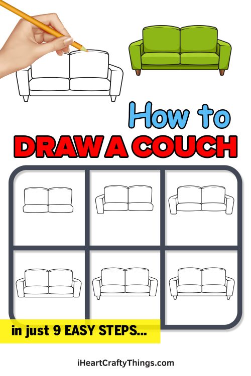 Couch Drawing - How To Draw A Couch Step By Step