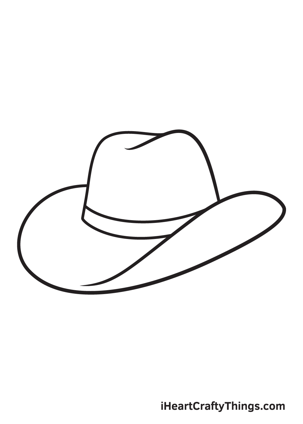 Cowboy Hat Drawing — How To Draw A Cowboy Hat Step By Step