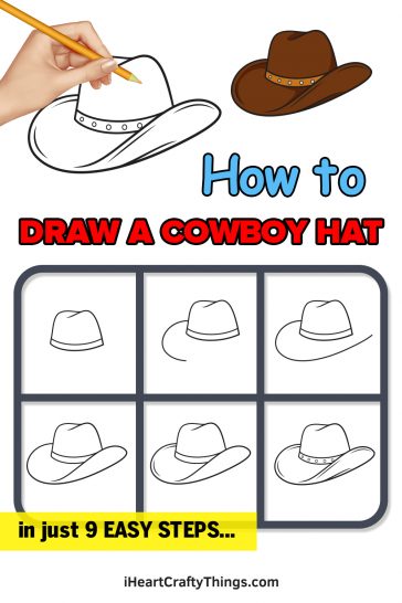 Cowboy Hat Drawing — How To Draw A Cowboy Hat Step By Step