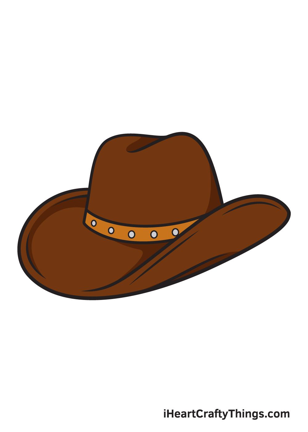 cowboy hat drawing - 9 steps