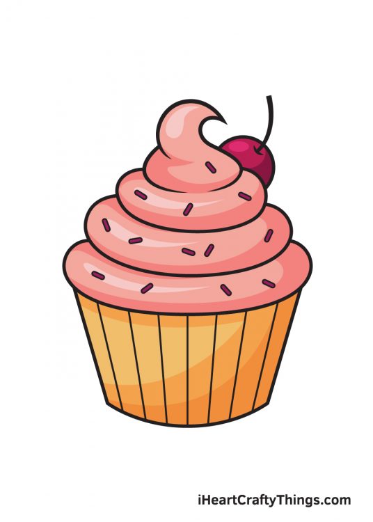 Cupcake Drawing - How To Draw A Cupcake Step By Step