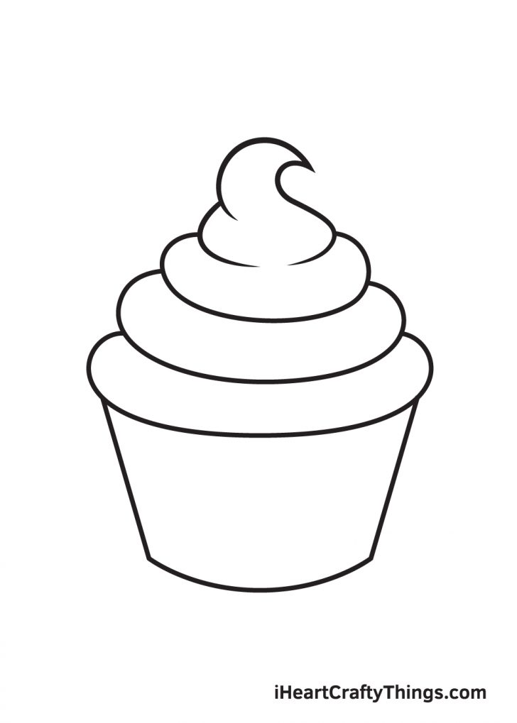 Cupcake Drawing - How To Draw A Cupcake Step By Step