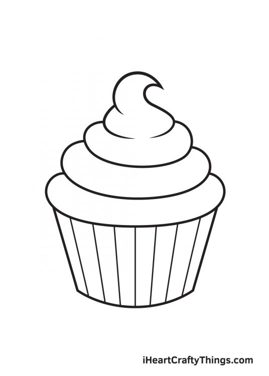 How To Draw A Cupcake: Easy Step By Step Cupcake Drawing