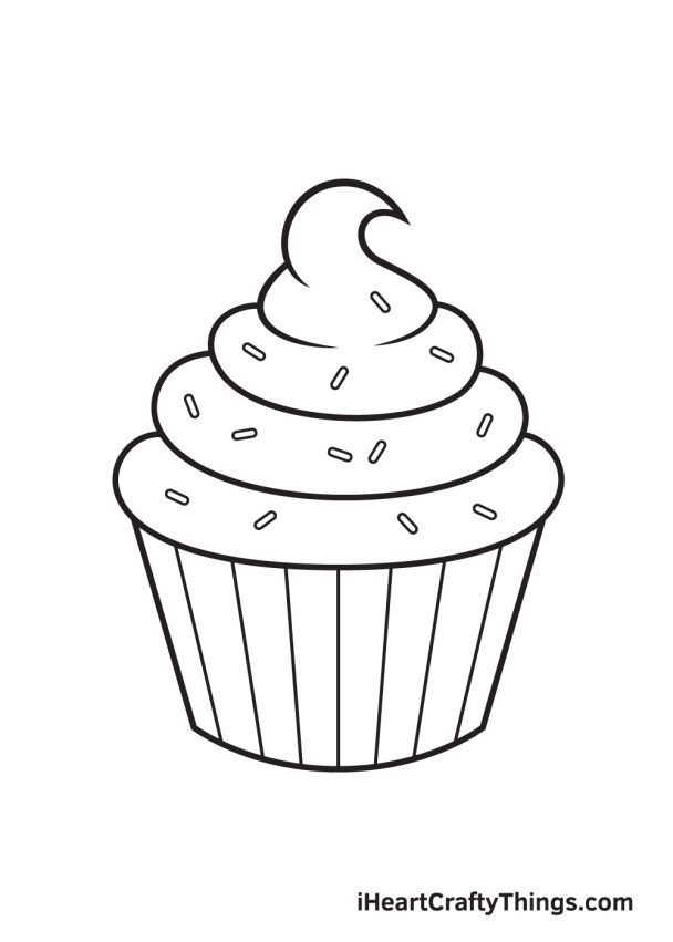 Cupcake Drawing - How To Draw A Cupcake Step By Step