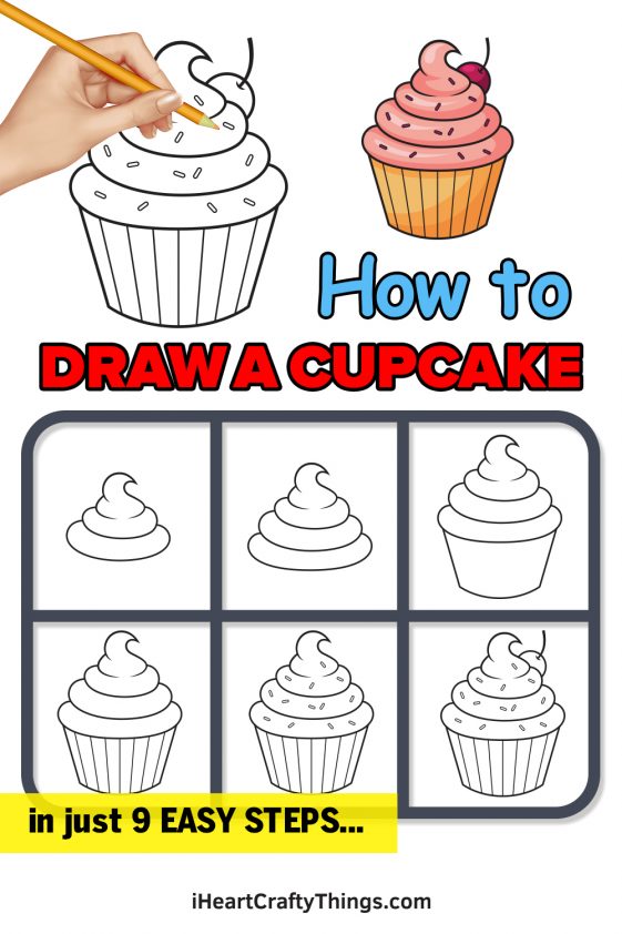 Cupcake Drawing How To Draw A Cupcake Step By Step