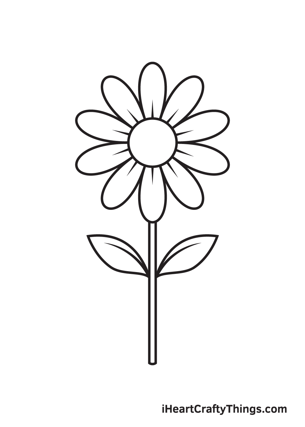 Daisy Drawing - How To Draw A Daisy Step By Step