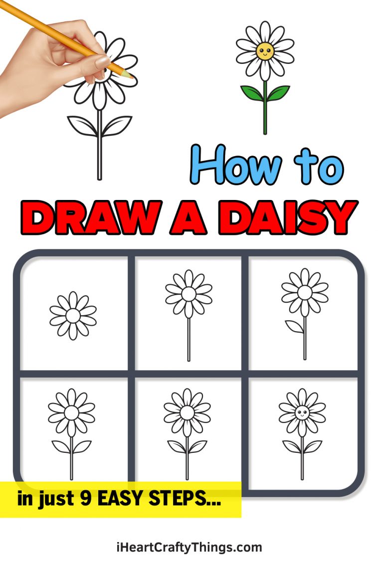 Daisy Drawing - How To Draw A Daisy Step By Step