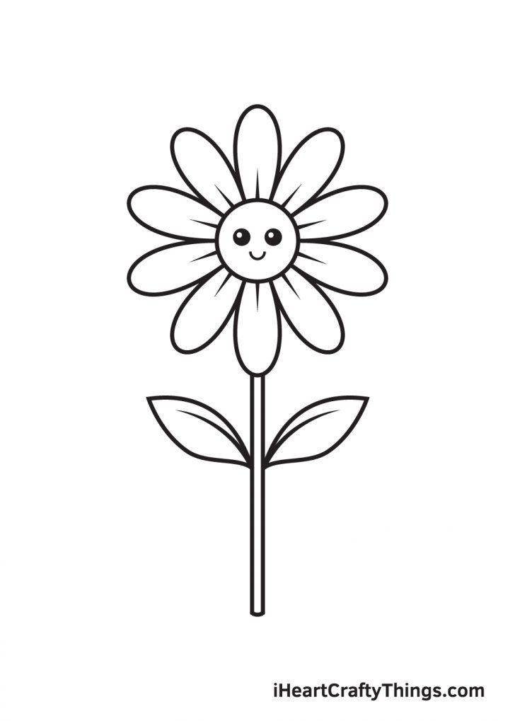 Daisy Drawing - How To Draw A Daisy Step By Step