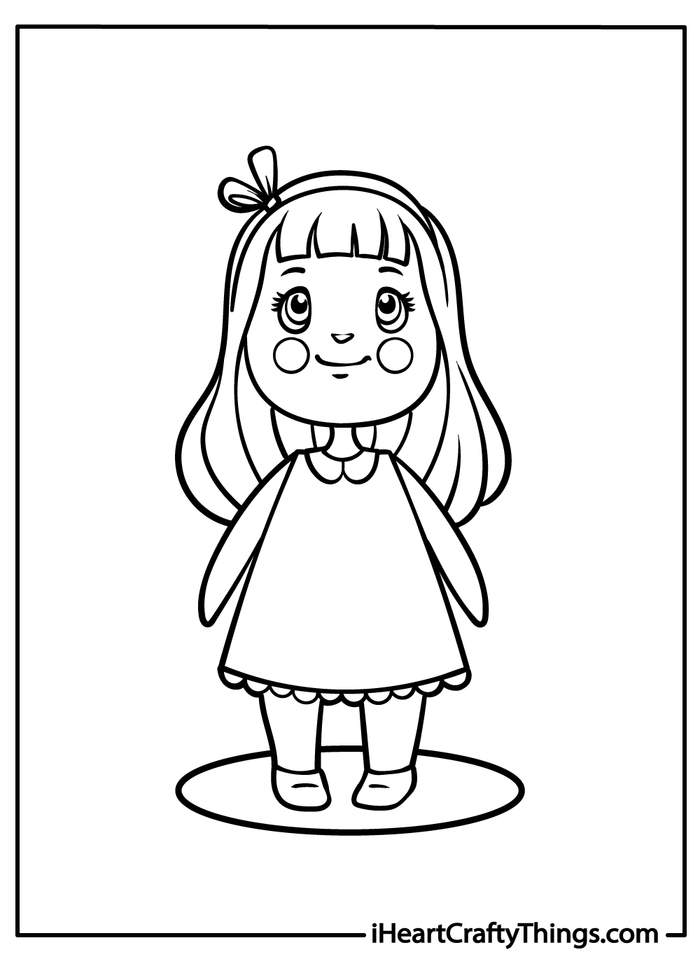 black-and-white dolls coloring pages 