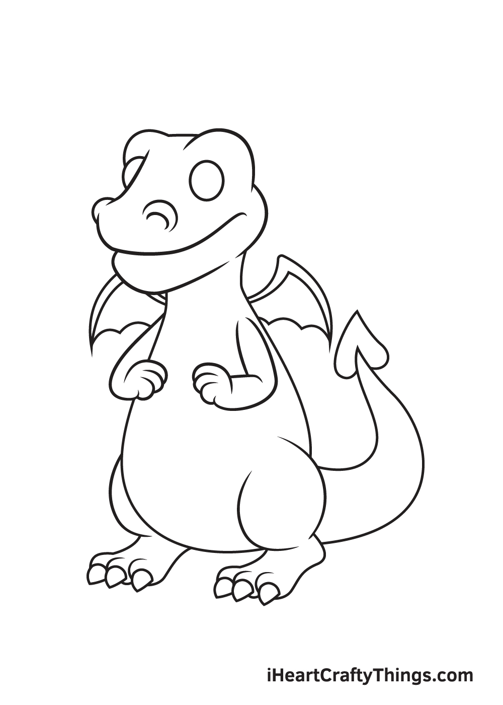 cute easy dragon sketch