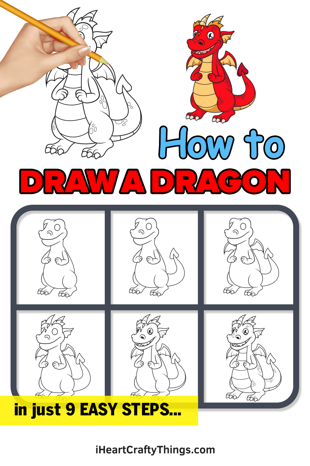 How to Draw a Simple Dragon - DrawingNow