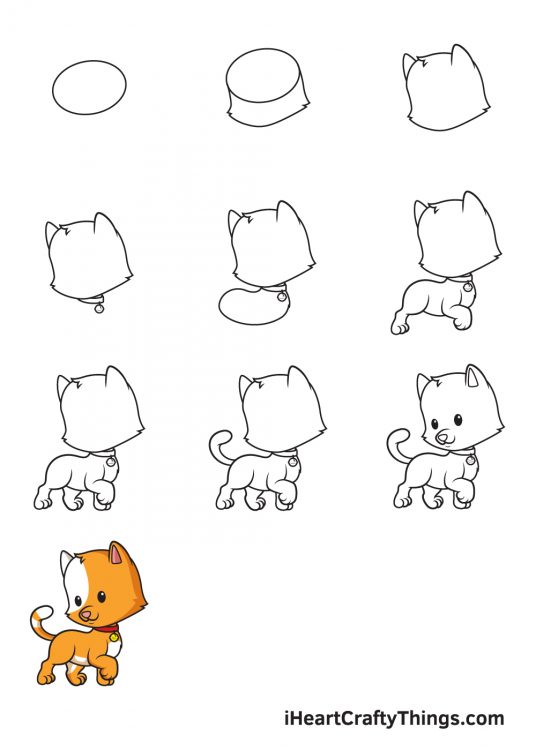 Cat Drawing — How To Draw A Cat Step By Step