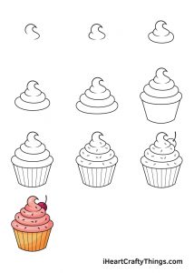 Cupcake Drawing - How To Draw A Cupcake Step By Step