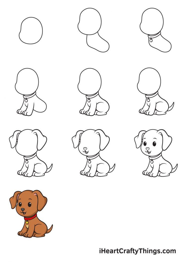 Dog Drawing How To Draw A Dog Step By Step
