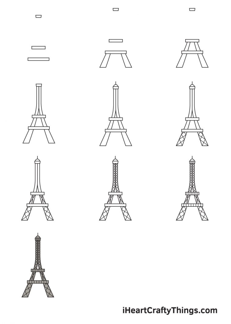 Eiffel Tower Drawing - How To Draw An Eiffel Tower Step By Step