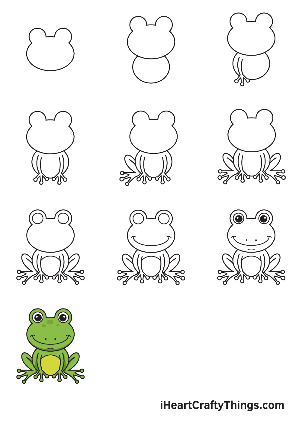 Drawing Frog in 9 Easy Steps