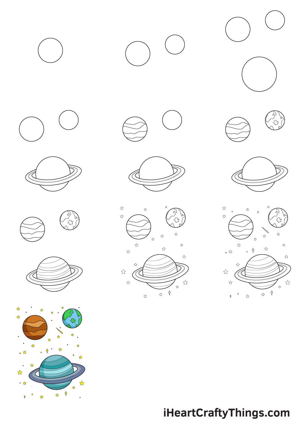 drawing galaxy in 9 steps