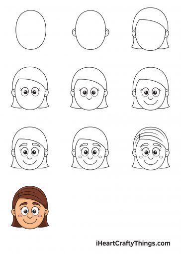 Girl Face Drawing - How To Draw A Girl Face Step By Step