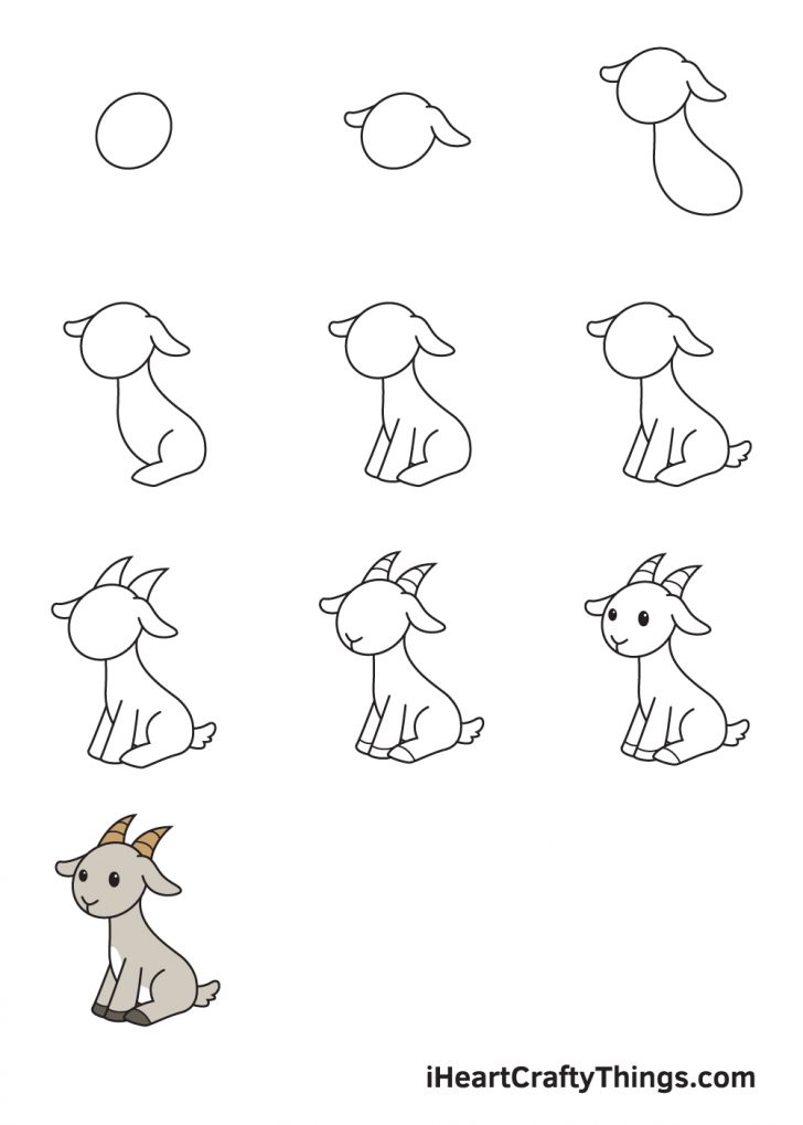 Goat Drawing - How To Draw A Goat Step By Step