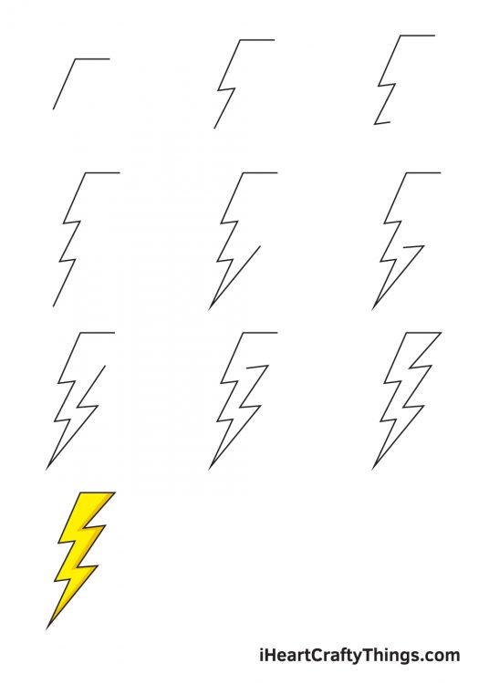 Lightning Bolt Drawing - How To Draw A Lightning Bolt Step By Step