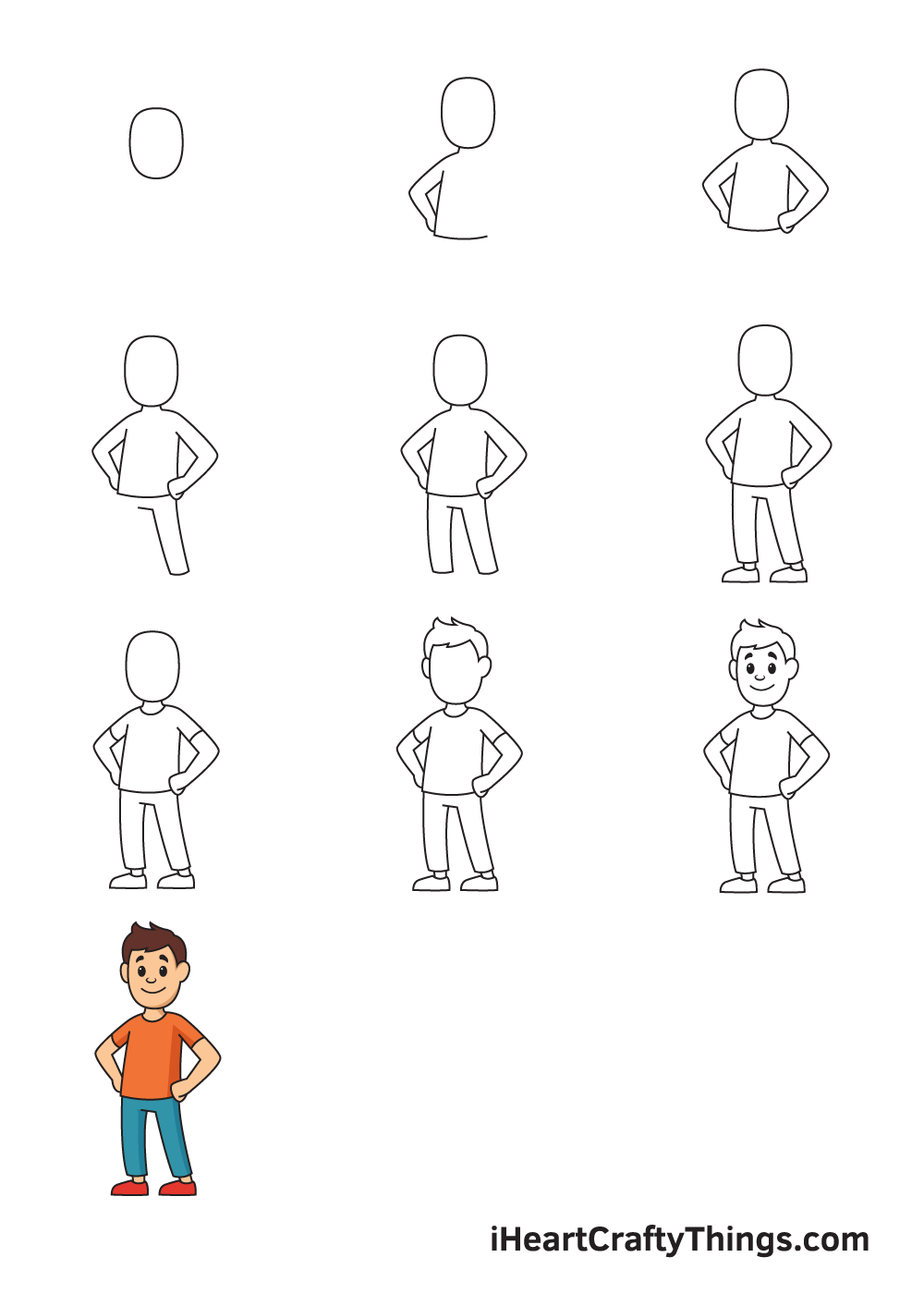 drawing man in 9 easy steps