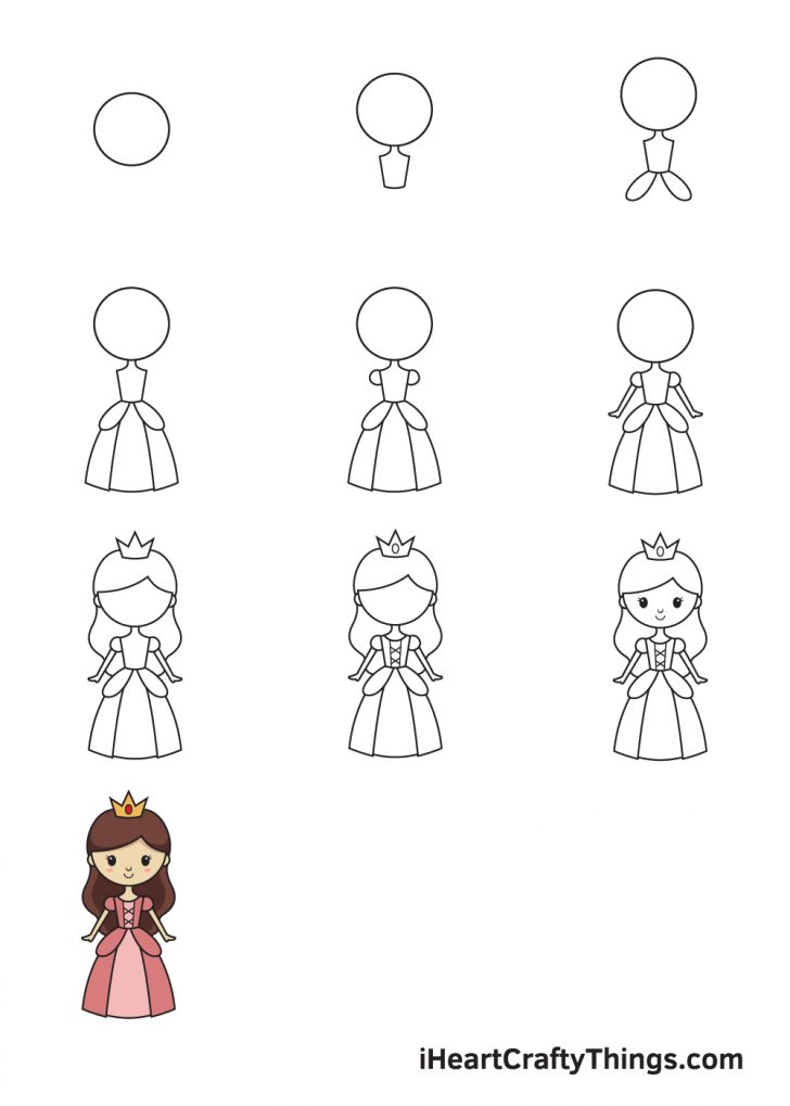 Princess Drawing — How To Draw A Princess Step By Step