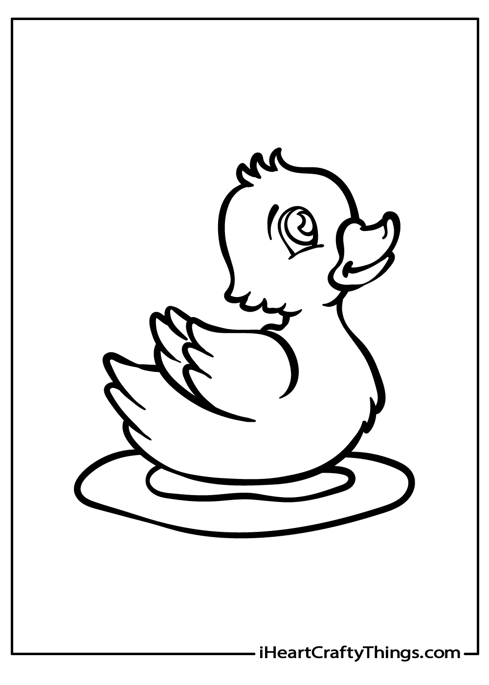 black-and-white duck coloring printable