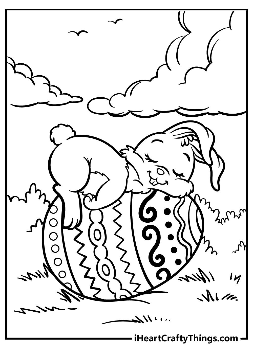sleeping easter bunny coloring pages free printables