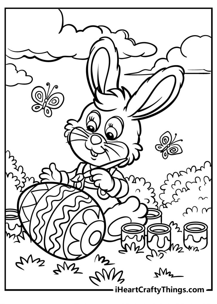 Easter Bunny Coloring Pages (100% Free Printables)