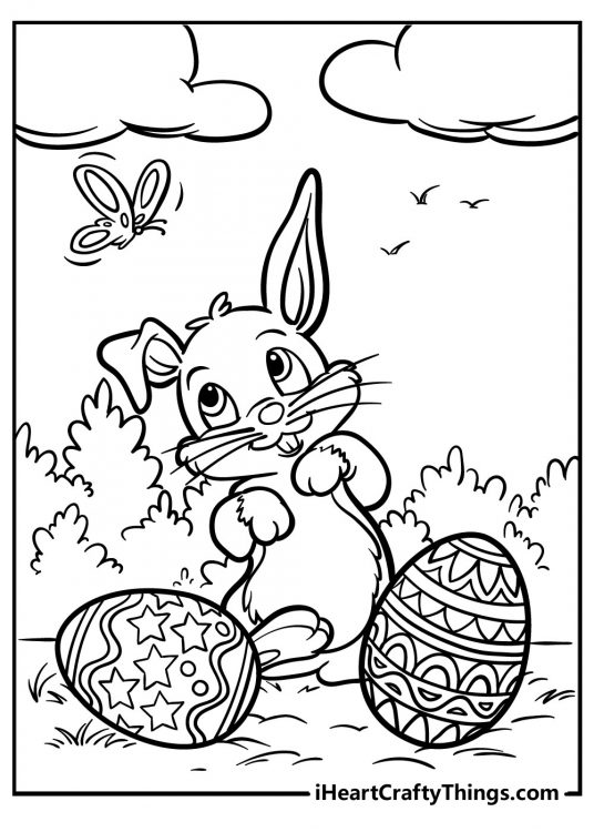 Easter Bunny Coloring Pages (100% Free Printables)
