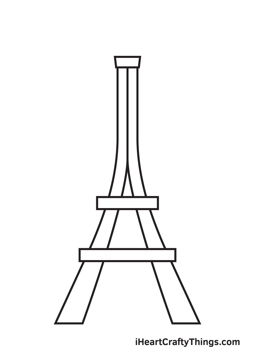 Eiffel Tower drawing - step 4