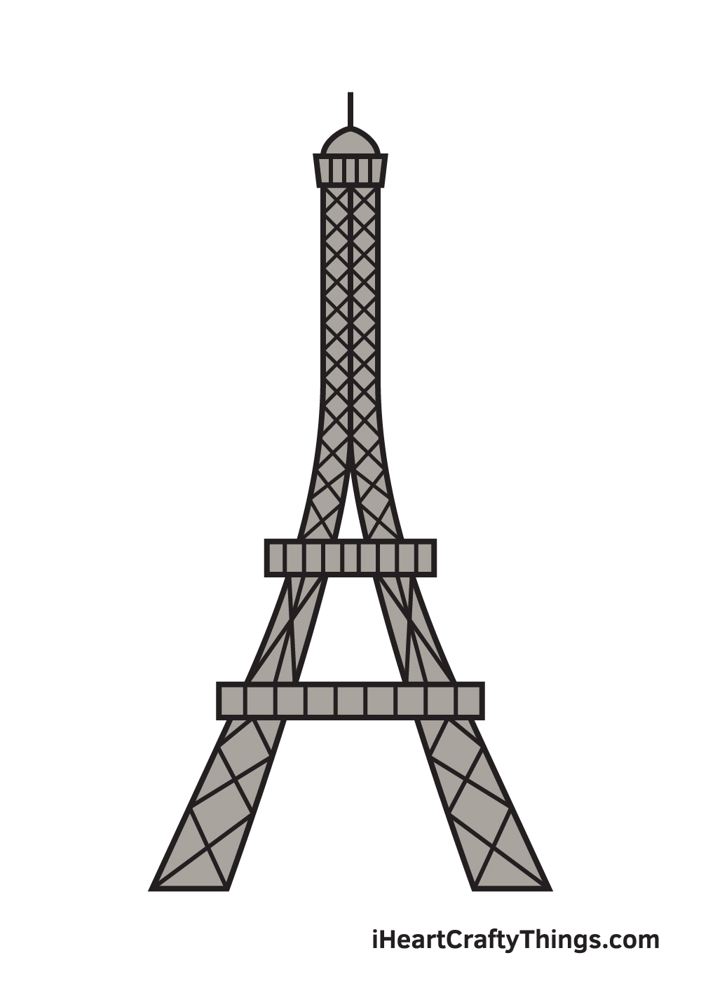 Eiffel Tower drawing - 9 steps