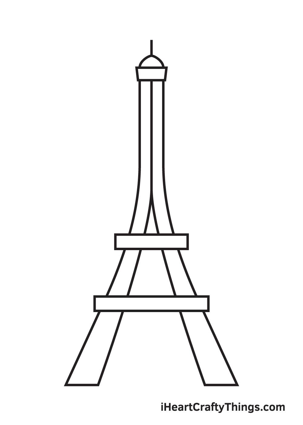 Eiffel Tower drawing - step 5
