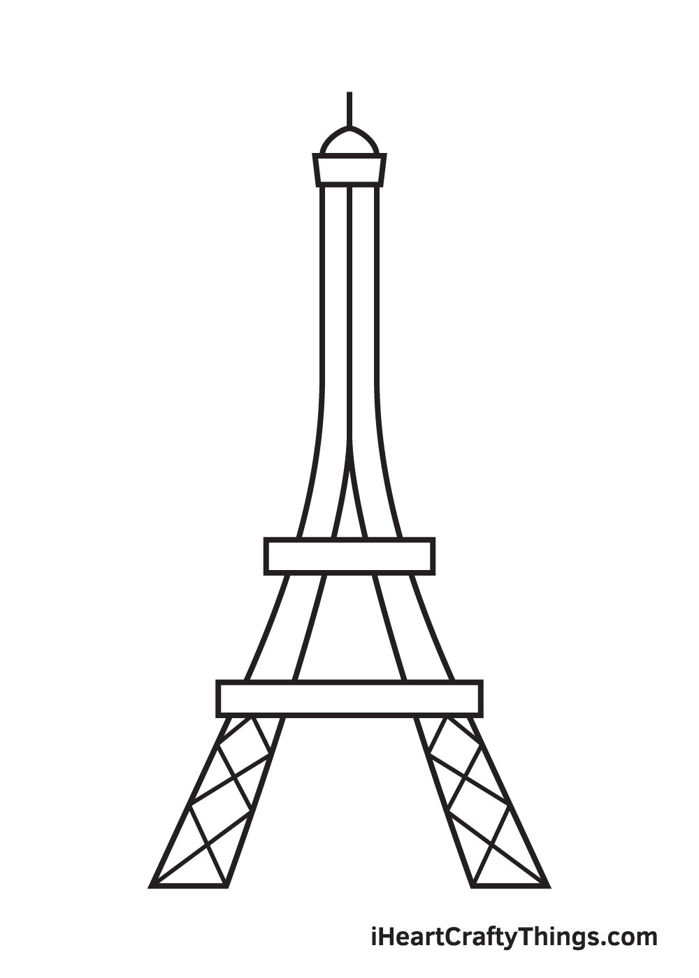 Eiffel Tower drawing - step 6