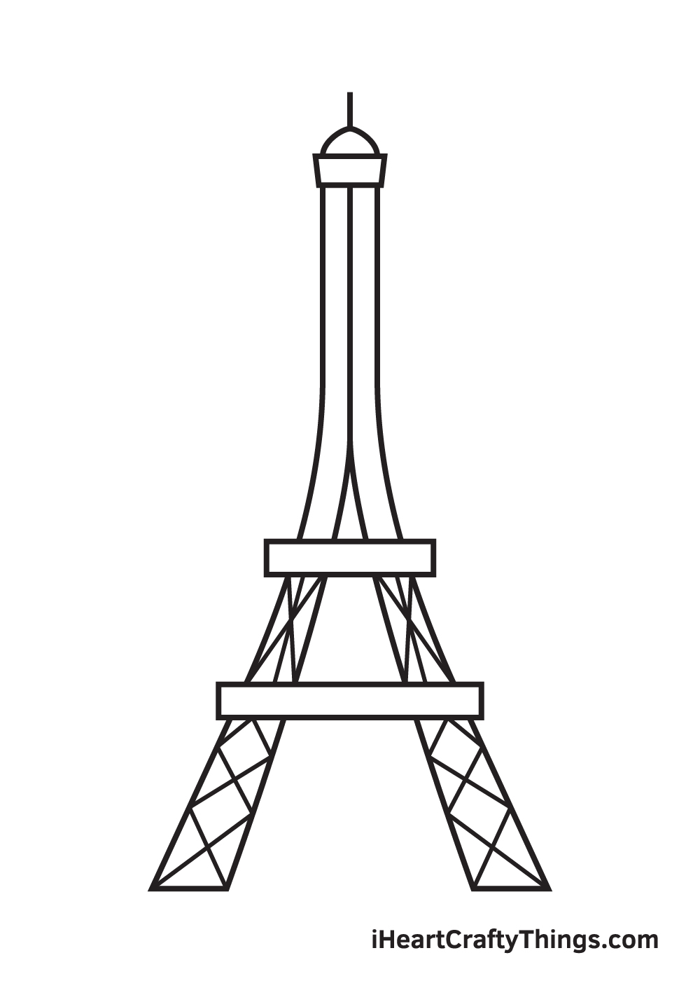 Eiffel Tower drawing - step 7