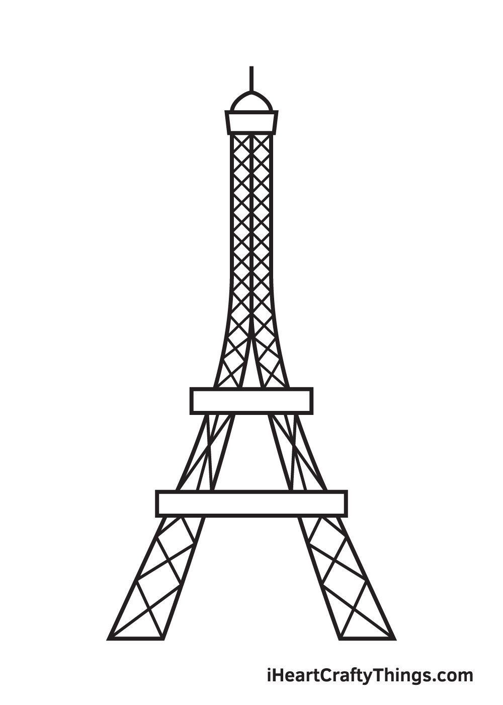 Eiffel Tower drawing - step 8
