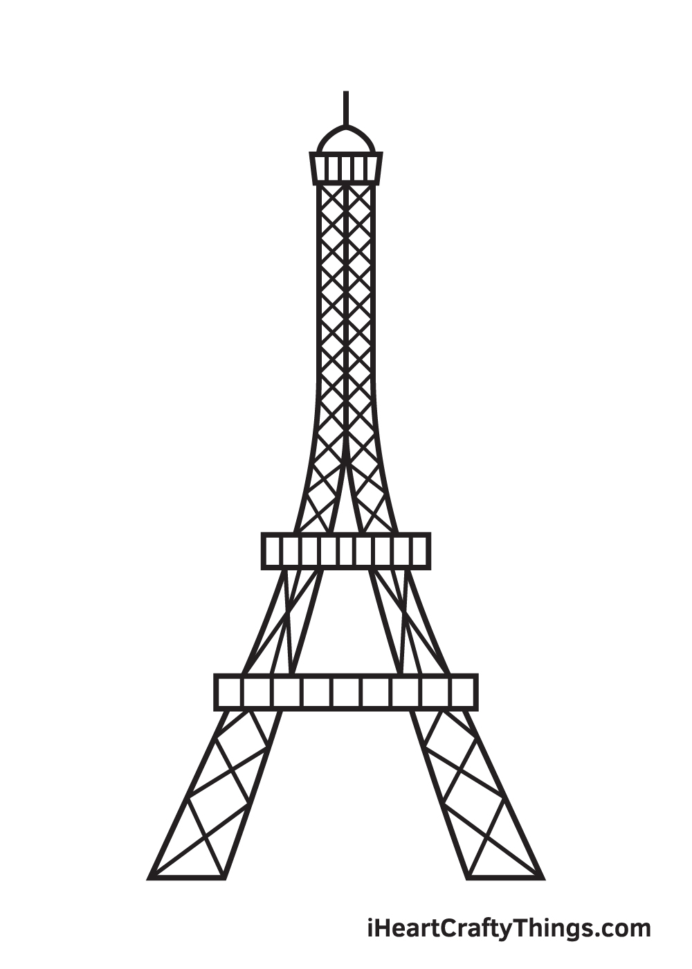 Eiffel Tower drawing - step 9