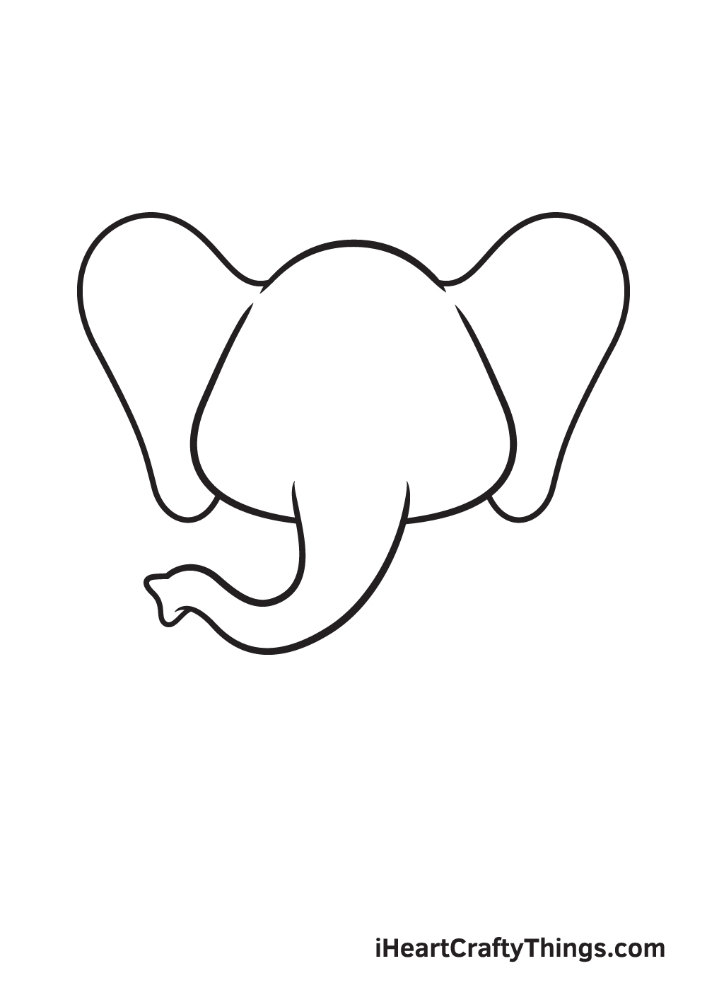 elephant face outline template