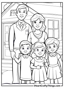 25 Easy Family Coloring Pages (100% Free PDF Printables)