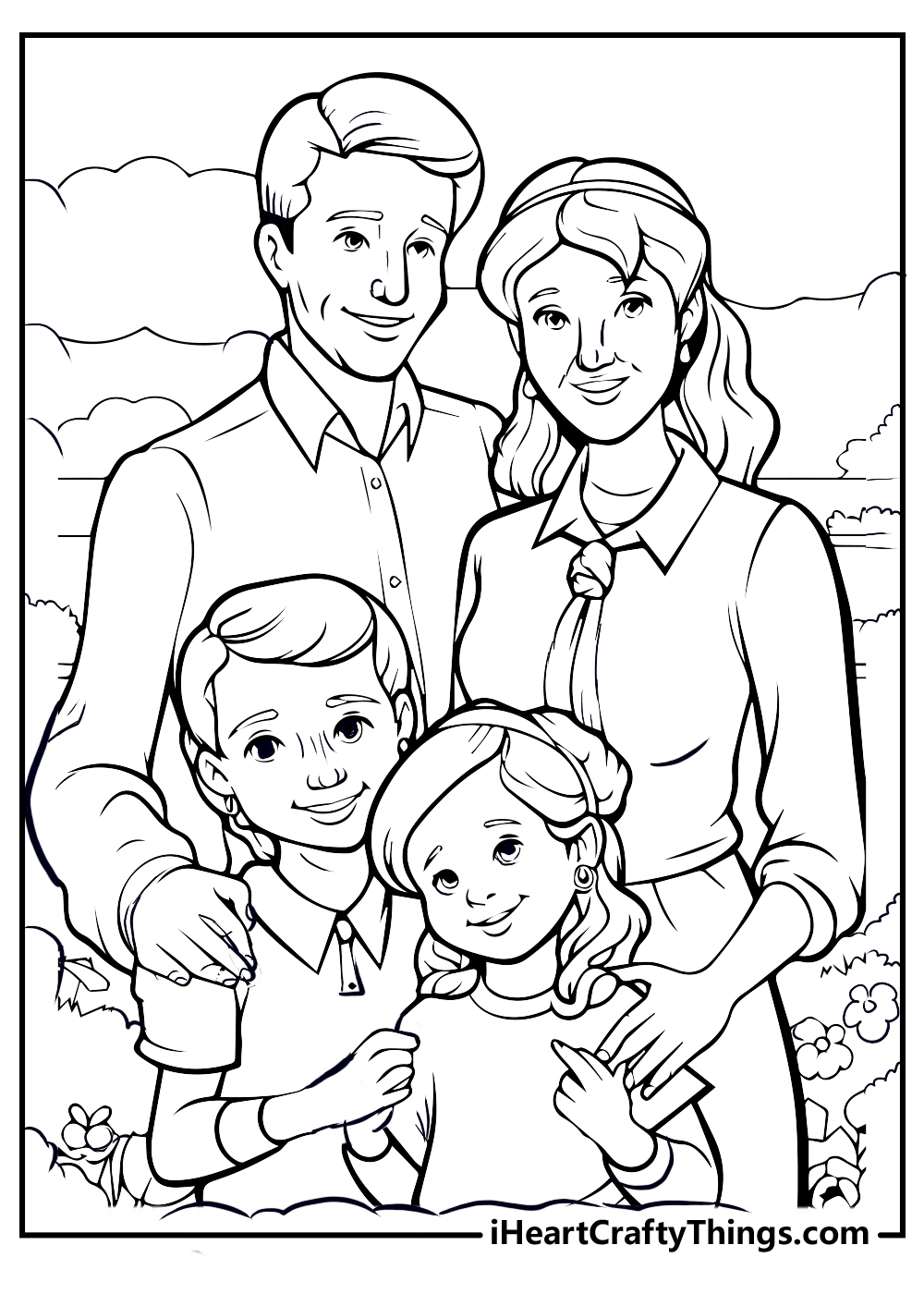  family coloring printable